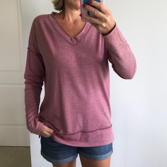 Tops - Mauve V Neck Tunic Top